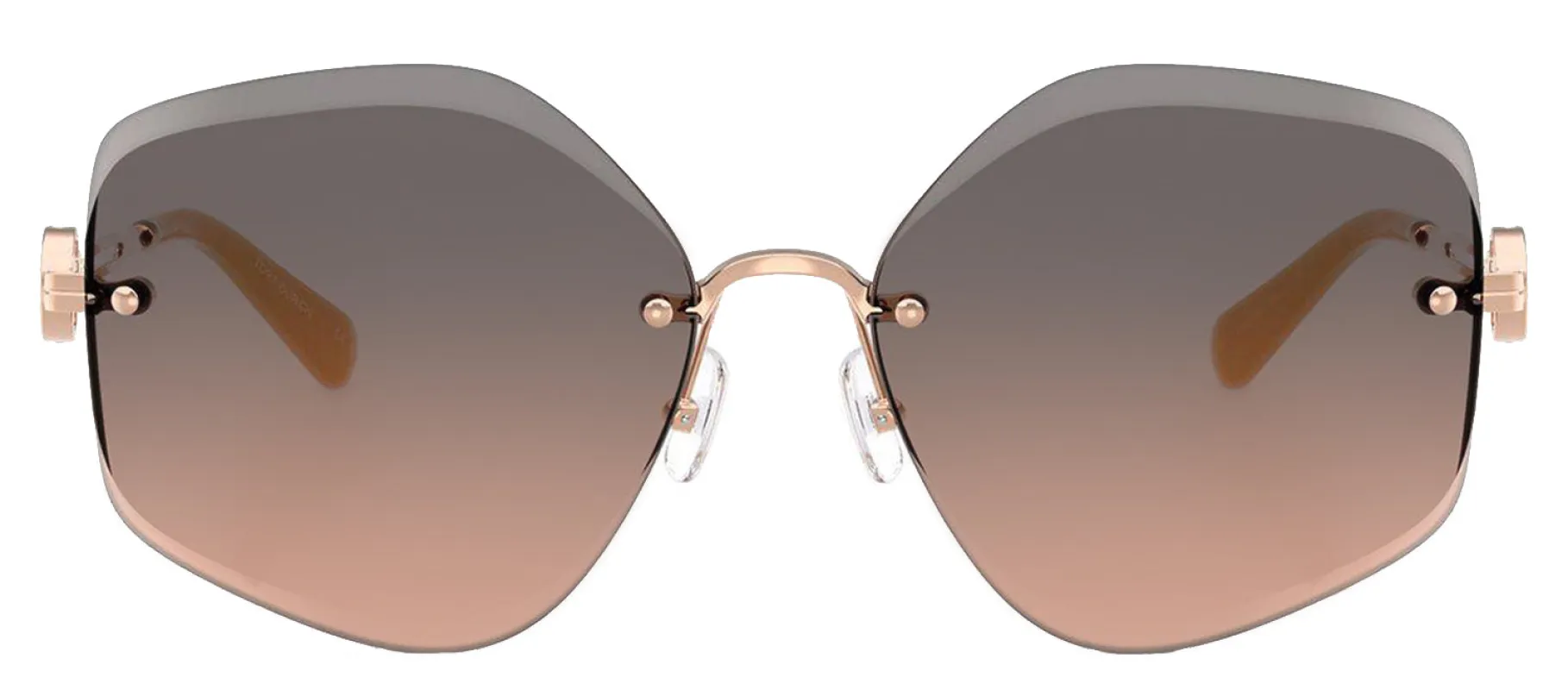 Tory Burch TY 6111 3358G9 Irregular Metal Gold Sunglasses with Grey Gradient Lens sold by Gaffos