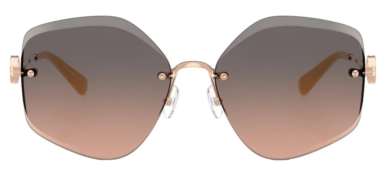 Tory Burch TY 6111 3358G9 Irregular Metal Gold Sunglasses with Grey Gradient Lens sold by Gaffos