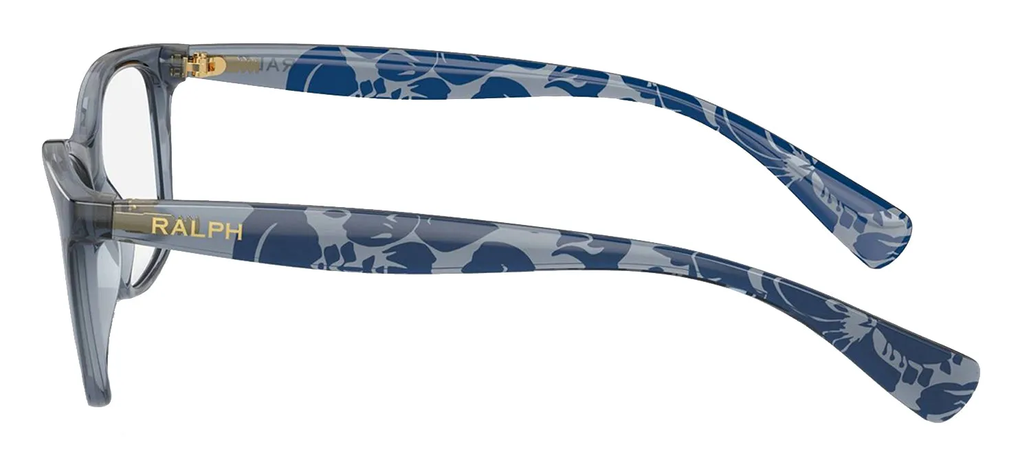 Ralph Lauren RA 7071 6136 Cat-Eye Plastic Blue Eyeglasses with Logo Stamped Demo Lenses sold by Gaffos product image thumbnail 3