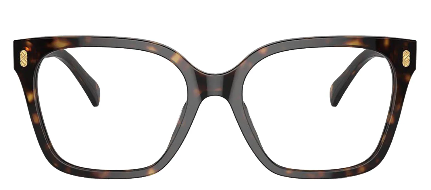 Ralph Lauren RA 7158U 5003 Square Plastic Havana Eyeglasses with Logo Stamped Demo Lenses sold by Gaffos