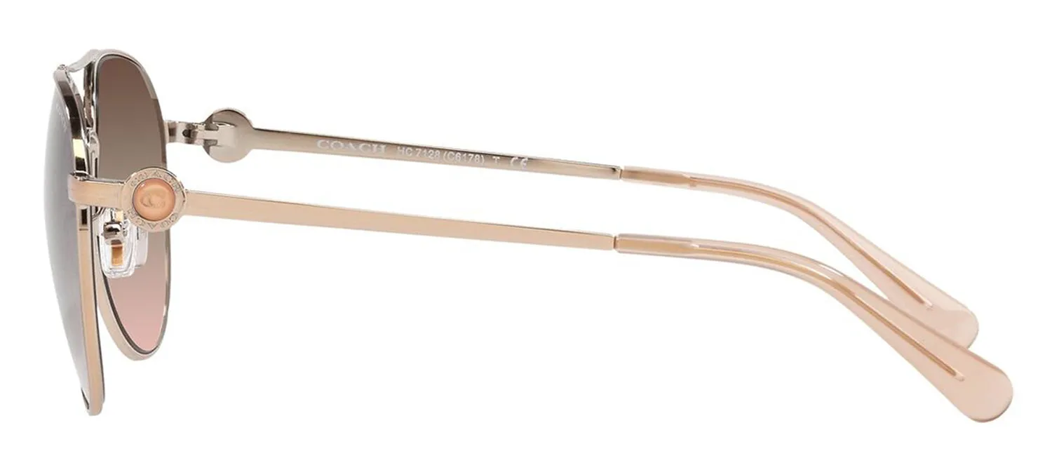 Coach HC 7128 9331U8 Pilot Metal Gold Sunglasses with Brown Gradient Lens sold by Gaffos product image thumbnail 3