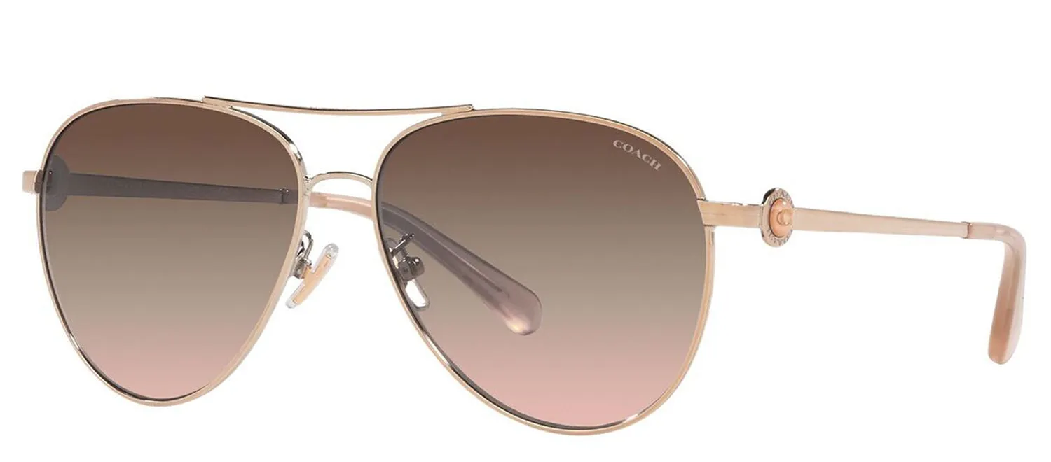 Coach HC 7128 9331U8 Pilot Metal Gold Sunglasses with Brown Gradient Lens sold by Gaffos product image thumbnail 2