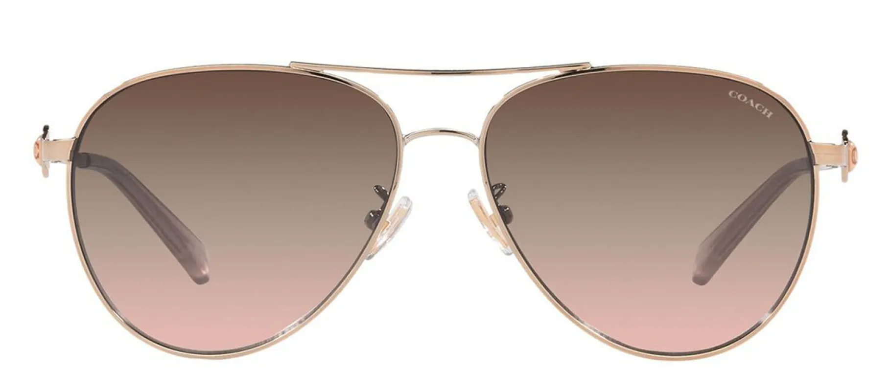 Coach HC 7128 9331U8 Pilot Metal Gold Sunglasses with Brown Gradient Lens sold by Gaffos