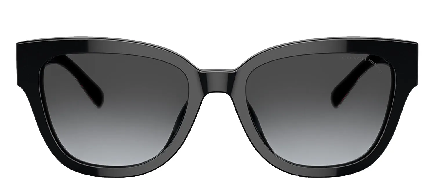 Coach HC 8379U 5002T3 Butterfly Plastic Black Sunglasses with Grey Polarized Lens sold by Gaffos