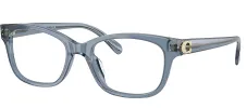 Coach HC 6257U 5259 Square Plastic Blue Eyeglasses with Logo Stamped Demo Lenses sold by Gaffos
