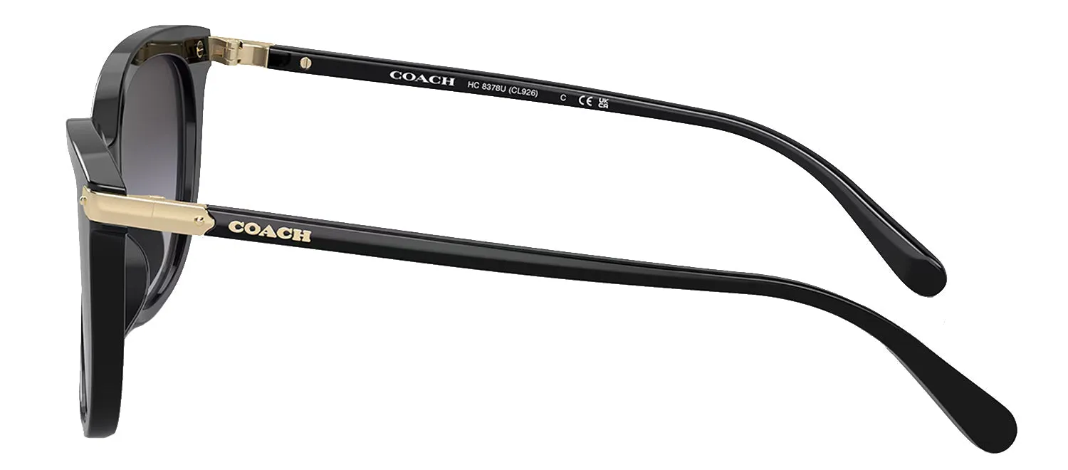 Coach HC 8378U 50028G Cat-Eye Plastic Black Sunglasses with Grey Gradient Lens sold by Gaffos product image thumbnail 3