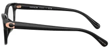 Coach HC 6257U 5002 Square Plastic Black Eyeglasses with Logo Stamped Demo Lenses sold by Gaffos
