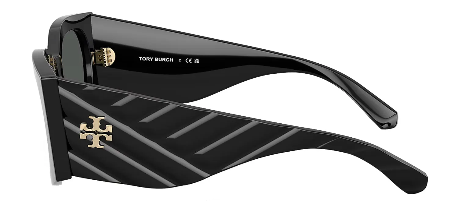 Tory Burch TY 7221U 170987 Rectangle Plastic Black Sunglasses with Grey Lens sold by Gaffos product image thumbnail 3