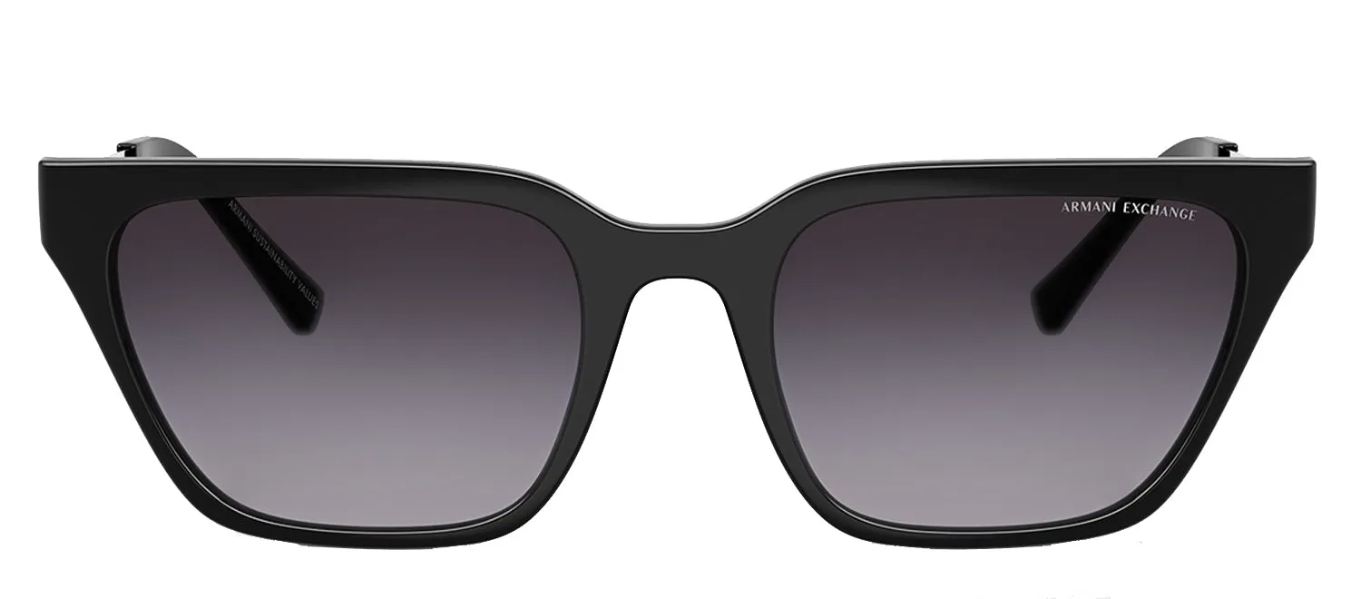 Armani Exchange AX 4158S 81588G Cat-Eye Plastic Black Sunglasses with Grey Gradient Lens sold by Gaffos
