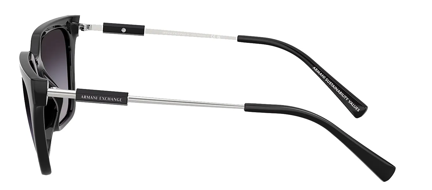 Armani Exchange AX 4158S 81588G Cat-Eye Plastic Black Sunglasses with Grey Gradient Lens sold by Gaffos product image thumbnail 3