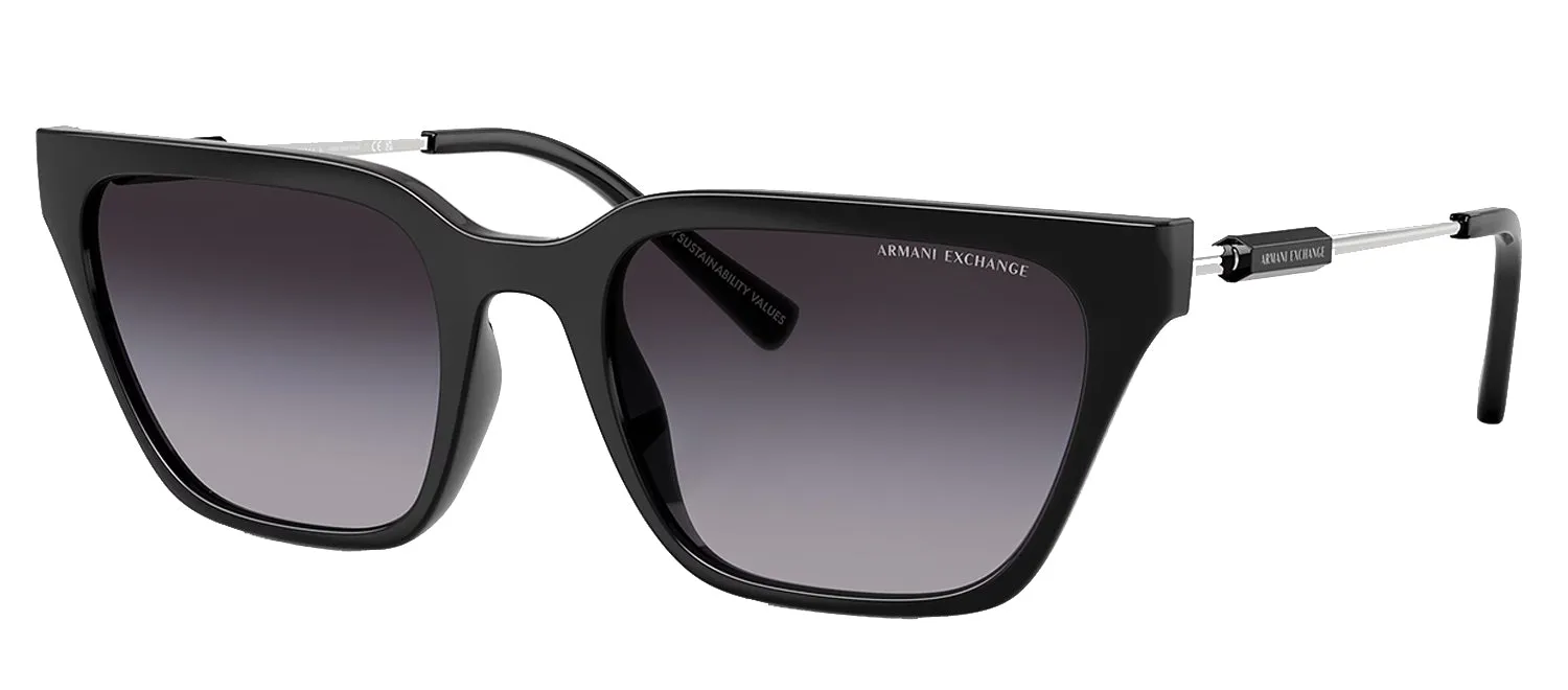 Armani Exchange AX 4158S 81588G Cat-Eye Plastic Black Sunglasses with Grey Gradient Lens sold by Gaffos product image thumbnail 2