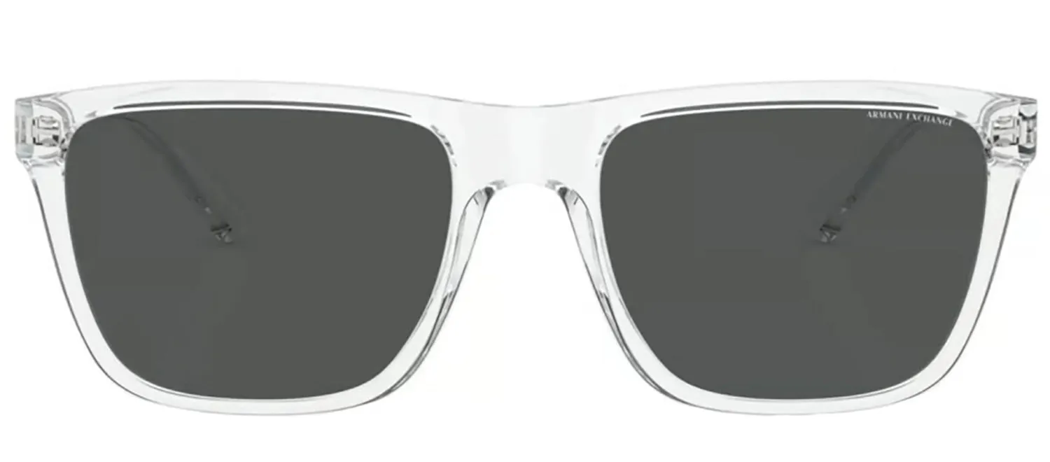 Armani Exchange AX 4080S 823587 Square Plastic Clear Sunglasses with Grey Lens sold by Gaffos