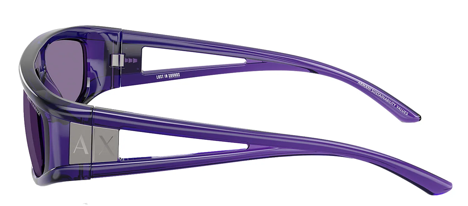 Armani Exchange AX 4159SU 8385AK Irregular Plastic Purple Sunglasses with Purple Mirror Lens sold by Gaffos product image thumbnail 3