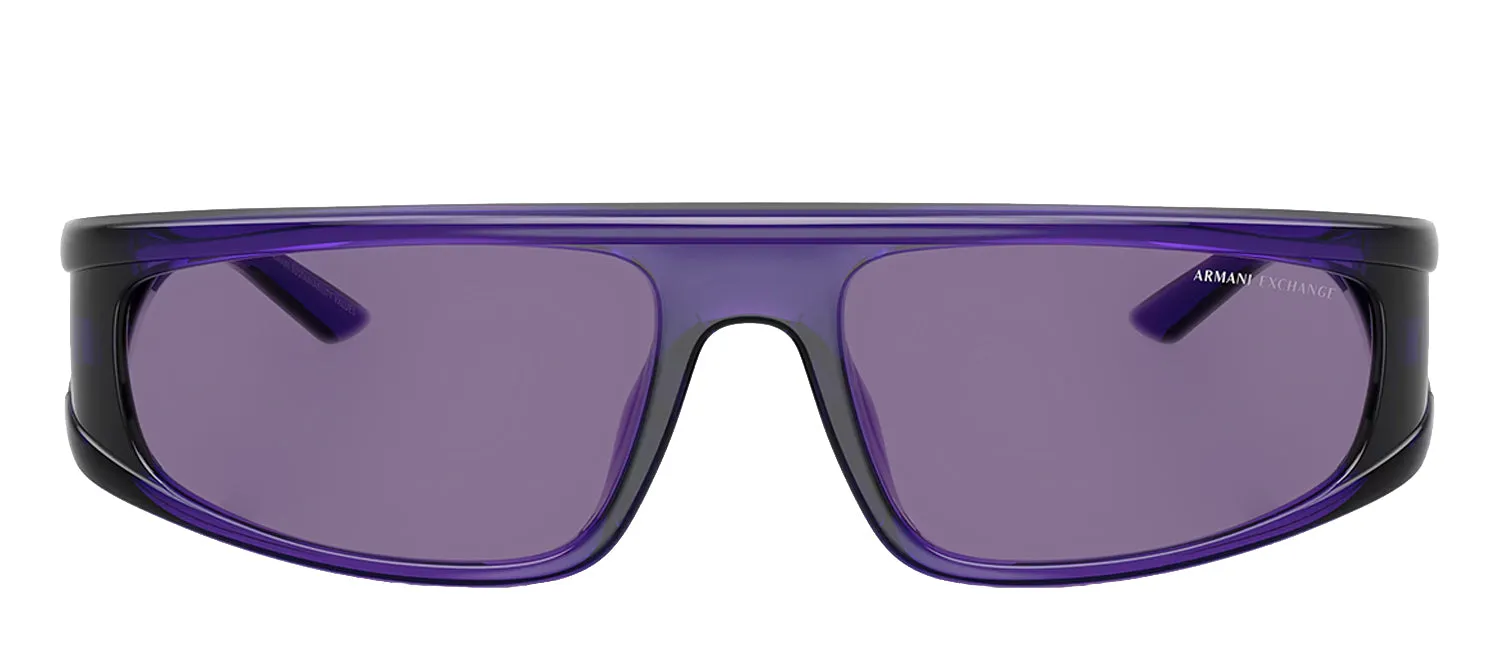 Armani Exchange AX 4159SU 8385AK Irregular Plastic Purple Sunglasses with Purple Mirror Lens sold by Gaffos