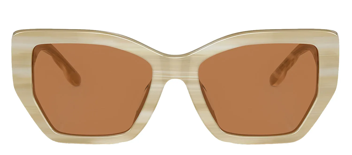 Tory Burch TY 7187U 189073 Irregular Plastic Ivory Sunglasses with Brown Lens sold by Gaffos
