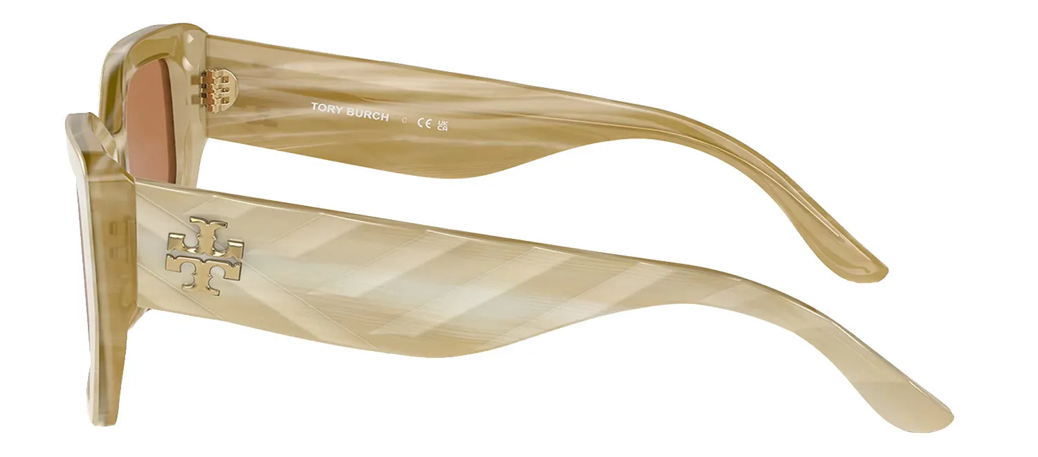 Tory Burch TY 7187U 189073 Irregular Plastic Ivory Sunglasses with Brown Lens sold by Gaffos product image thumbnail 3