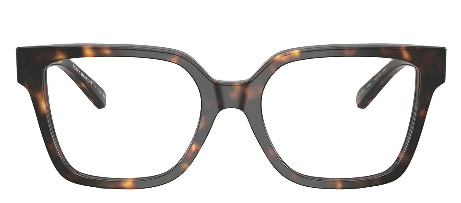 Tory Burch TY 2148U 1964 Square Plastic Tortoise Eyeglasses with Logo Stamped Demo Lenses sold by Gaffos
