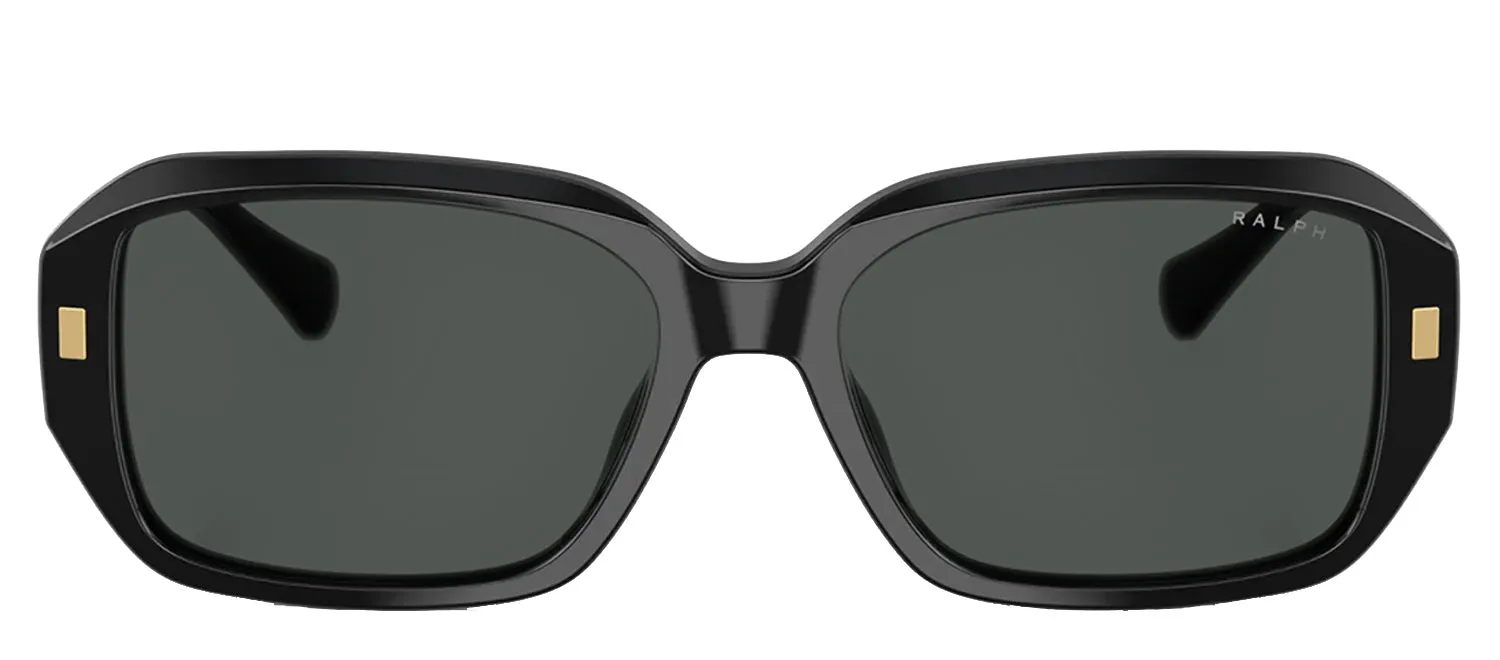 Ralph Lauren RA 5325U 500187 Rectangle Plastic Black Sunglasses with Grey Lens sold by Gaffos
