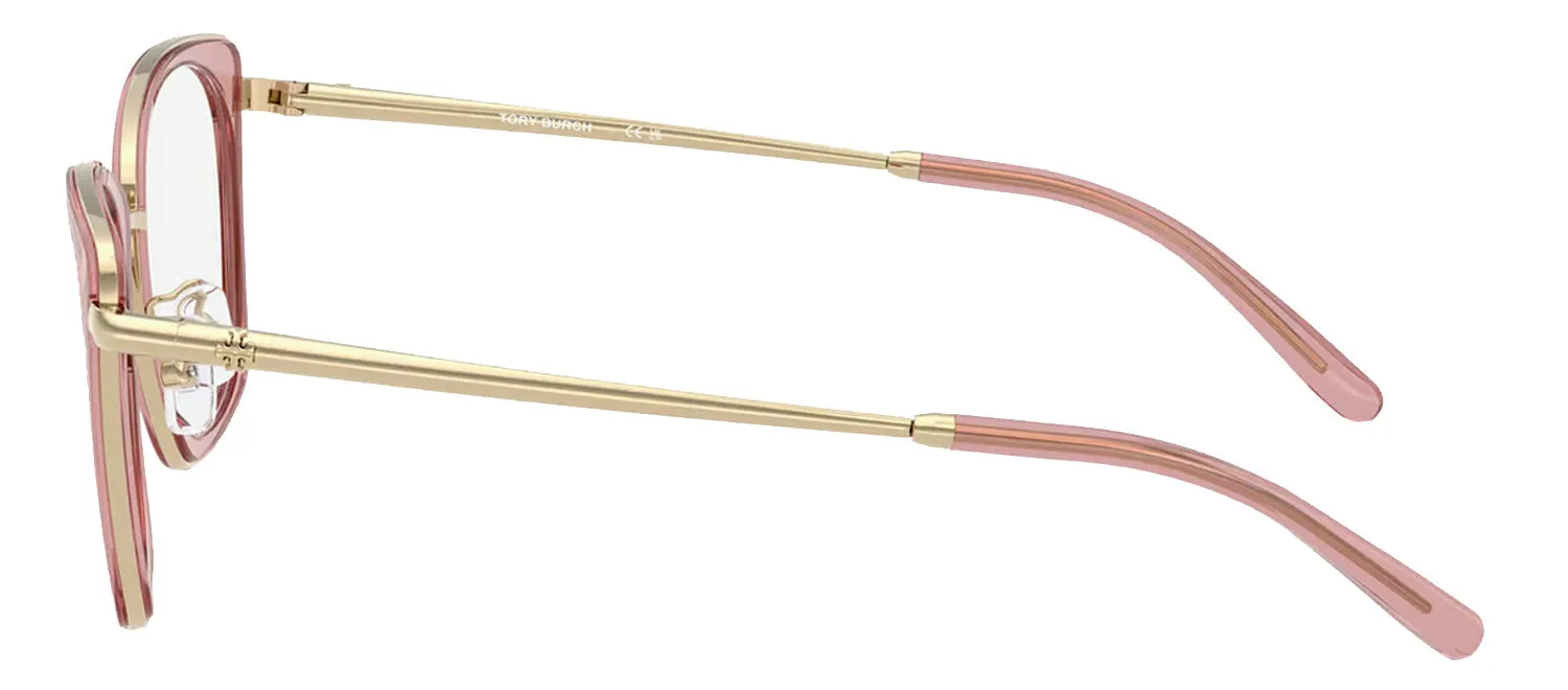 Tory Burch TY 1092 2021 Irregular Metal Pink Eyeglasses with Logo Stamped Demo Lenses sold by Gaffos product image thumbnail 3