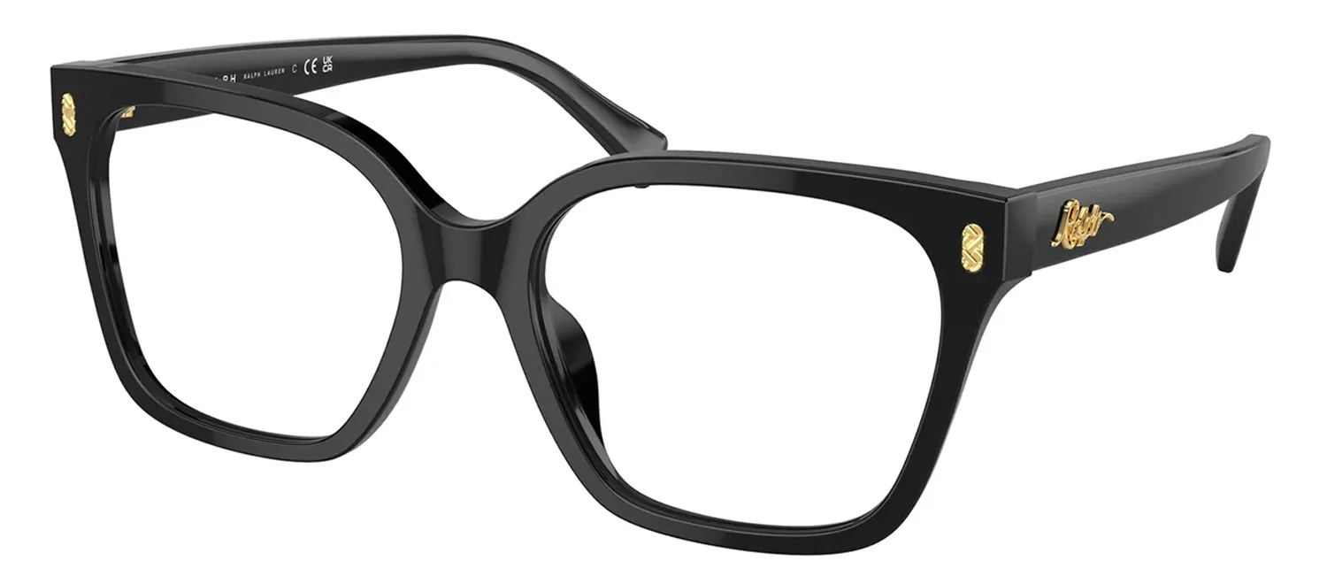 Ralph Lauren RA 7158U 5001 Square Plastic Black Eyeglasses with Logo Stamped Demo Lenses sold by Gaffos product image thumbnail 2