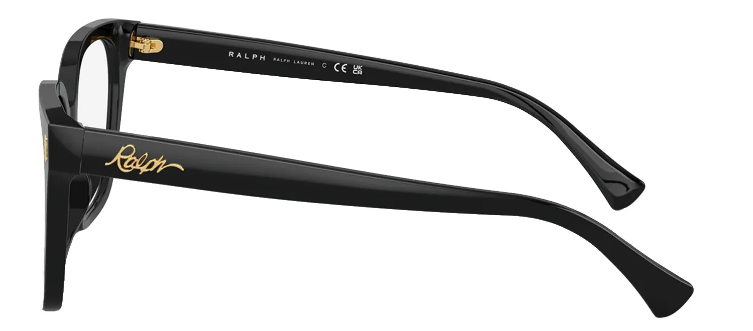 Ralph Lauren RA 7158U 5001 Square Plastic Black Eyeglasses with Logo Stamped Demo Lenses sold by Gaffos product image thumbnail 3