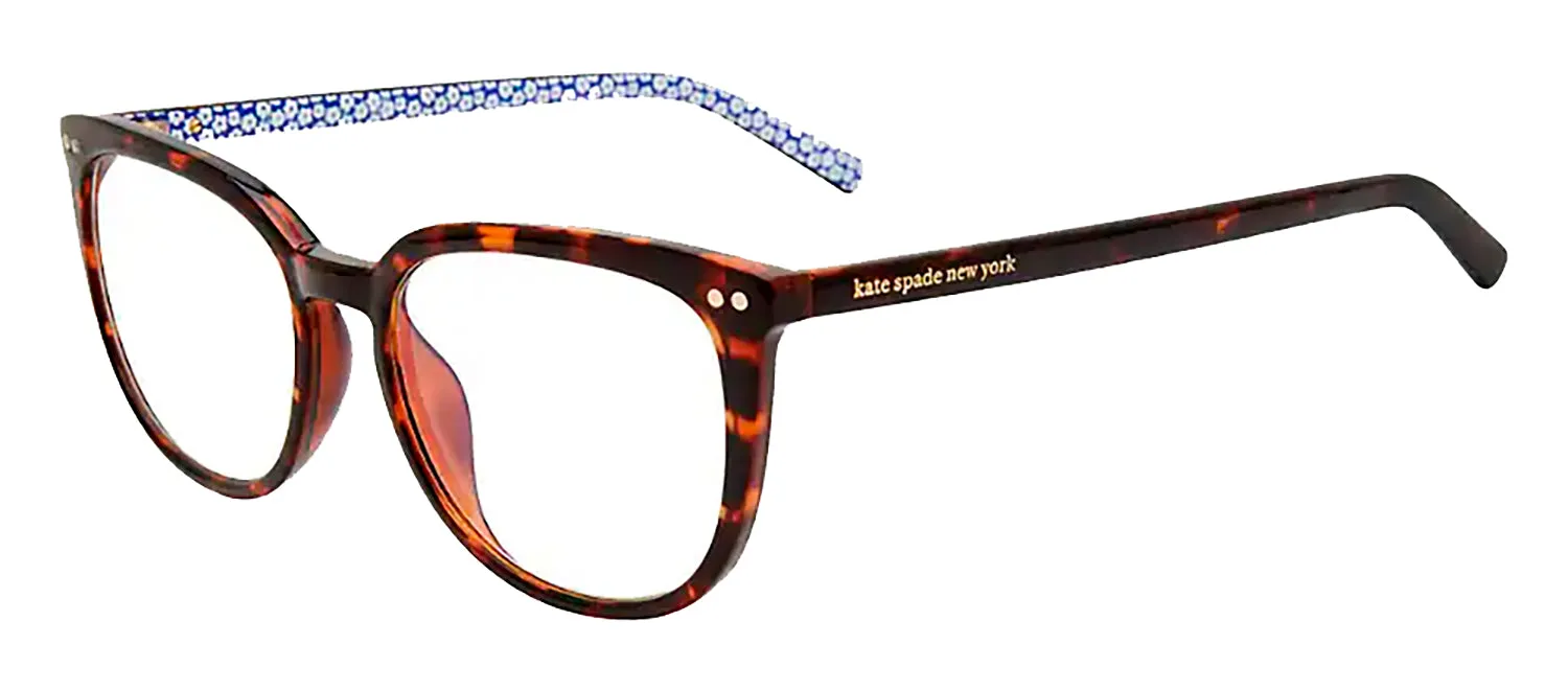 Kate Spade KS Albi 086 Square Plastic Havana Reading Glasses with Clear Blue Block Lens sold by Gaffos product image thumbnail 2