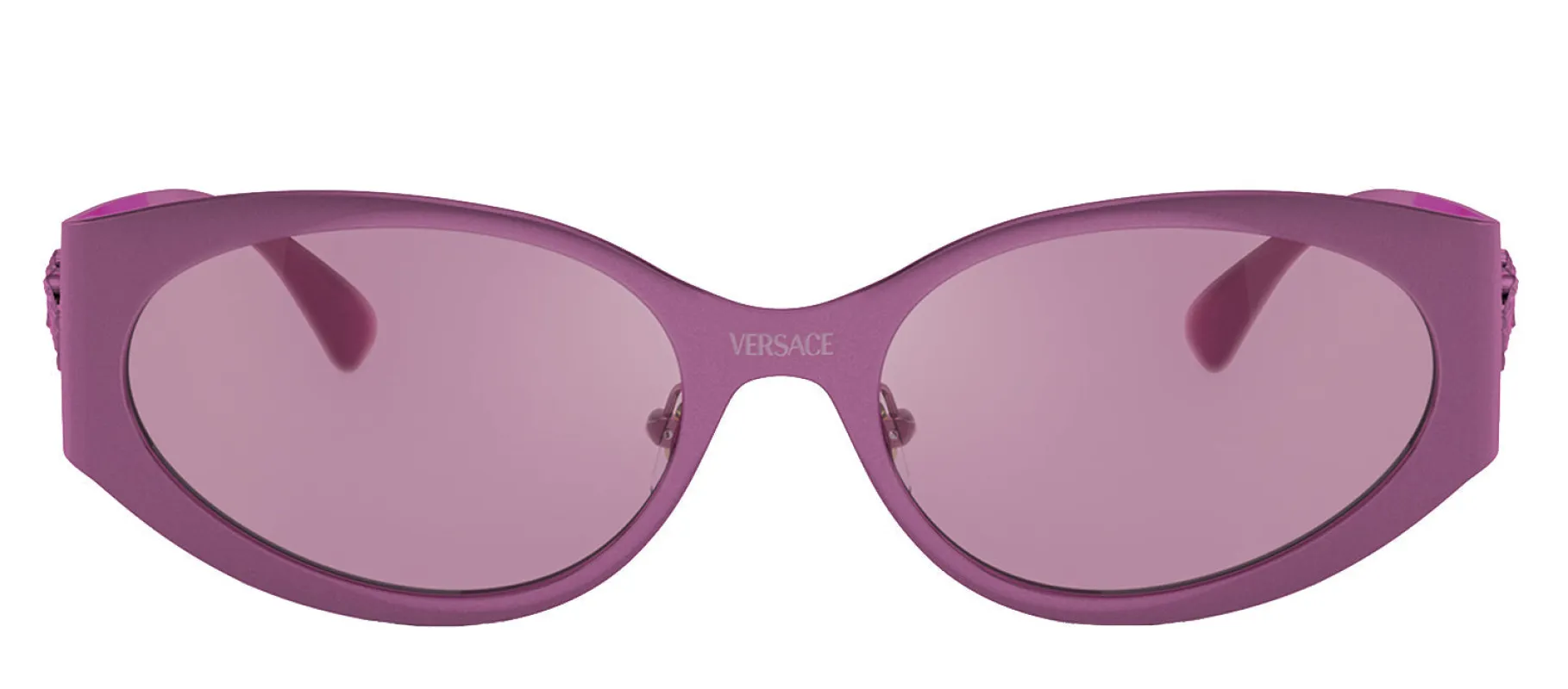 Versace VE 2263 1503AK Round Metal Metallic Fuchsia Sunglasses with Violet Mirror Lens sold by Gaffos