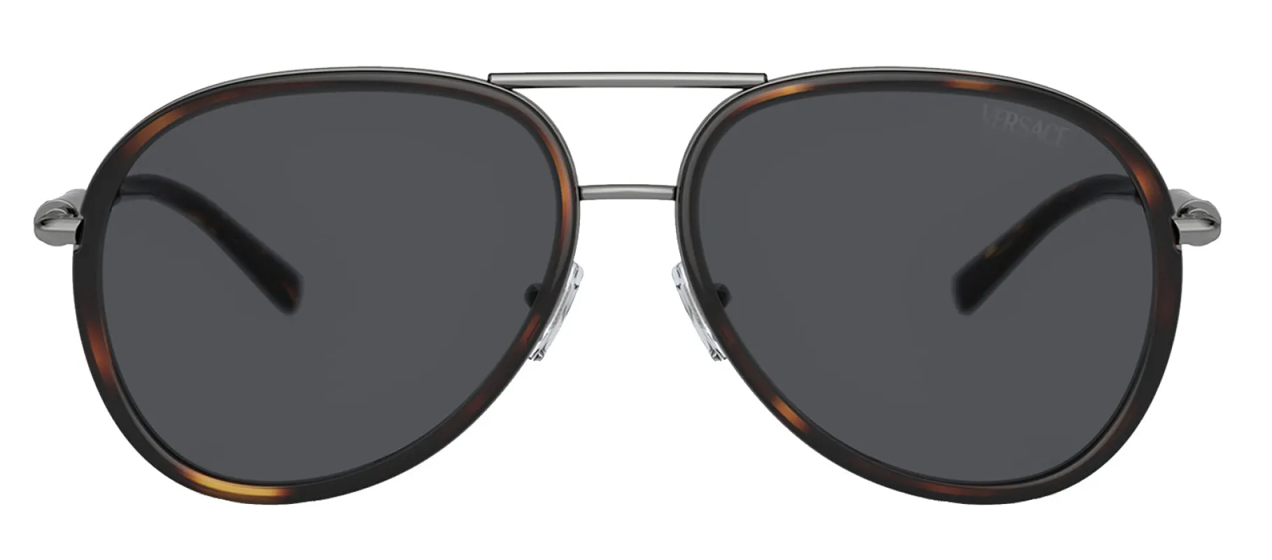 Versace VE 2260 100187 Aviator Metal Havana Sunglasses with Dark Gray Lens sold by Gaffos