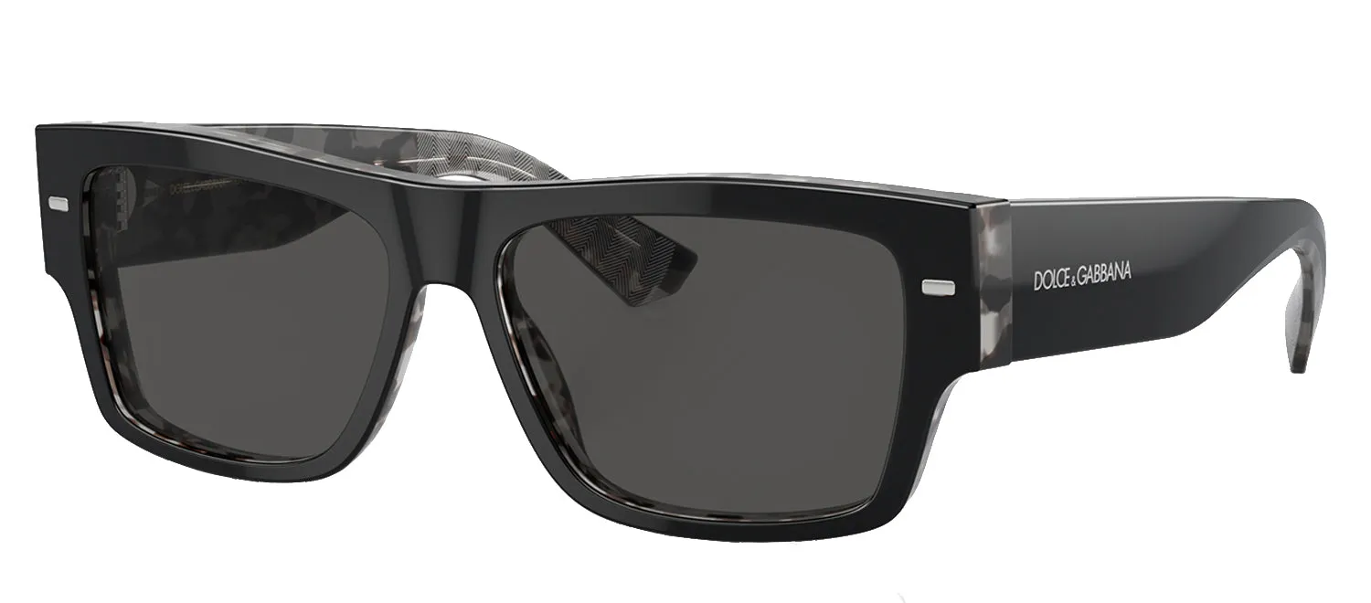 Dolce & Gabbana DG 4451 340387 Rectangle Plastic Black on grey Havana Sunglasses with Dark Gray Lens sold by Gaffos product image thumbnail 2