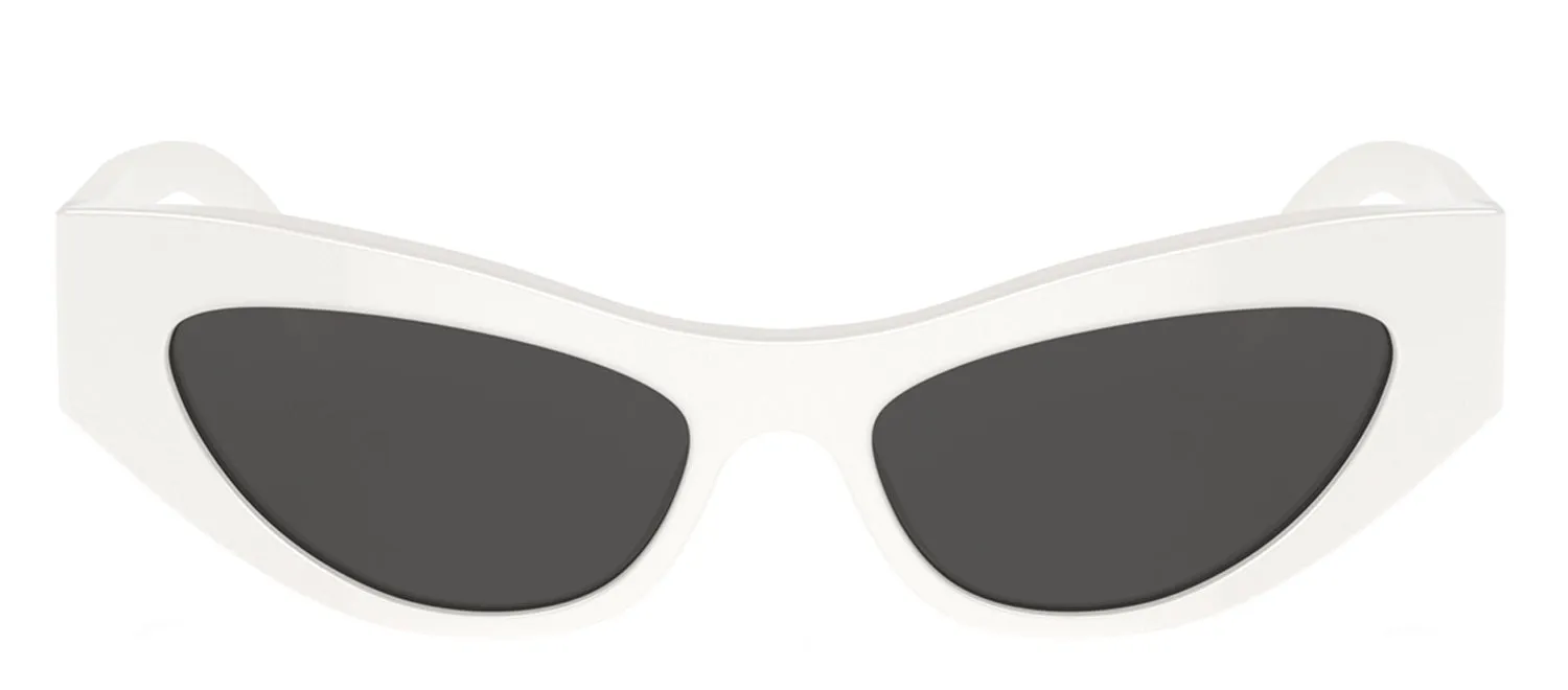 Dolce & Gabbana DG 4450 331287 Cat Eye Acetate White Sunglasses with Dark Grey Lens sold by Gaffos