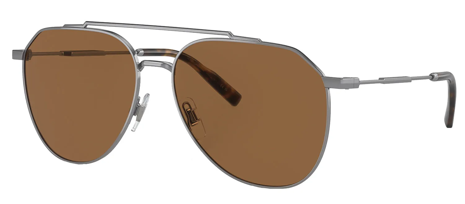 Dolce & Gabbana DG 2296 04/73 Aviator Steel Gunmetal Sunglasses with Brown Lens sold by Gaffos product image thumbnail 2