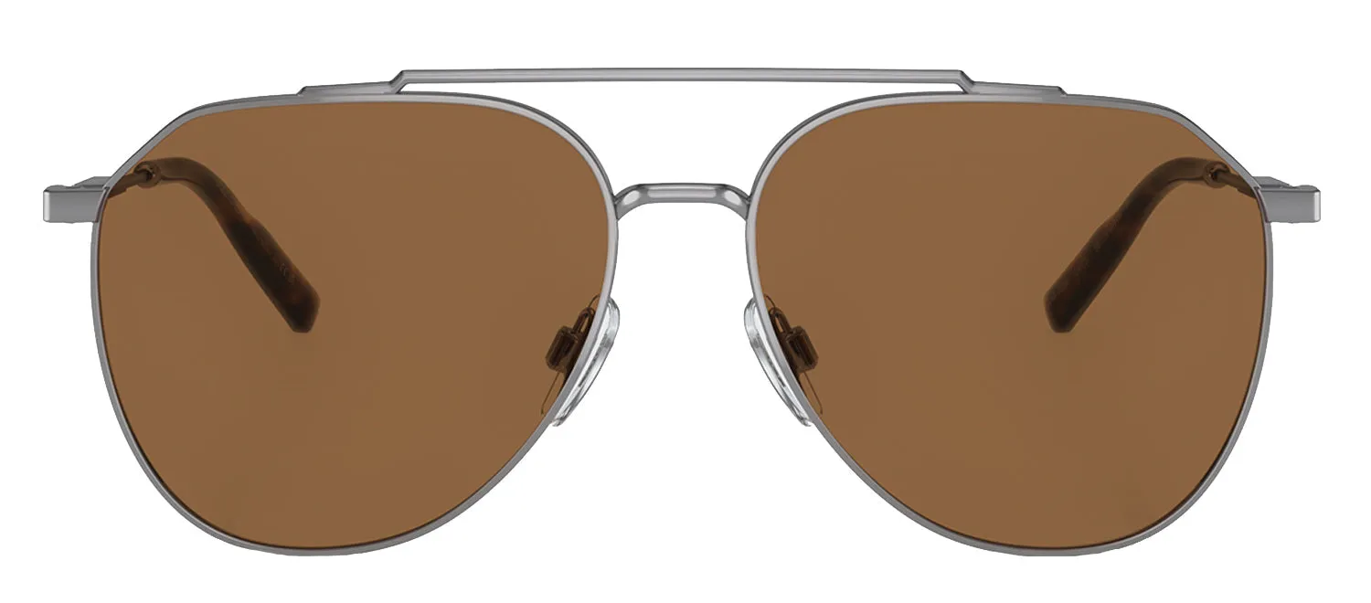 Dolce & Gabbana DG 2296 04/73 Aviator Steel Gunmetal Sunglasses with Brown Lens sold by Gaffos