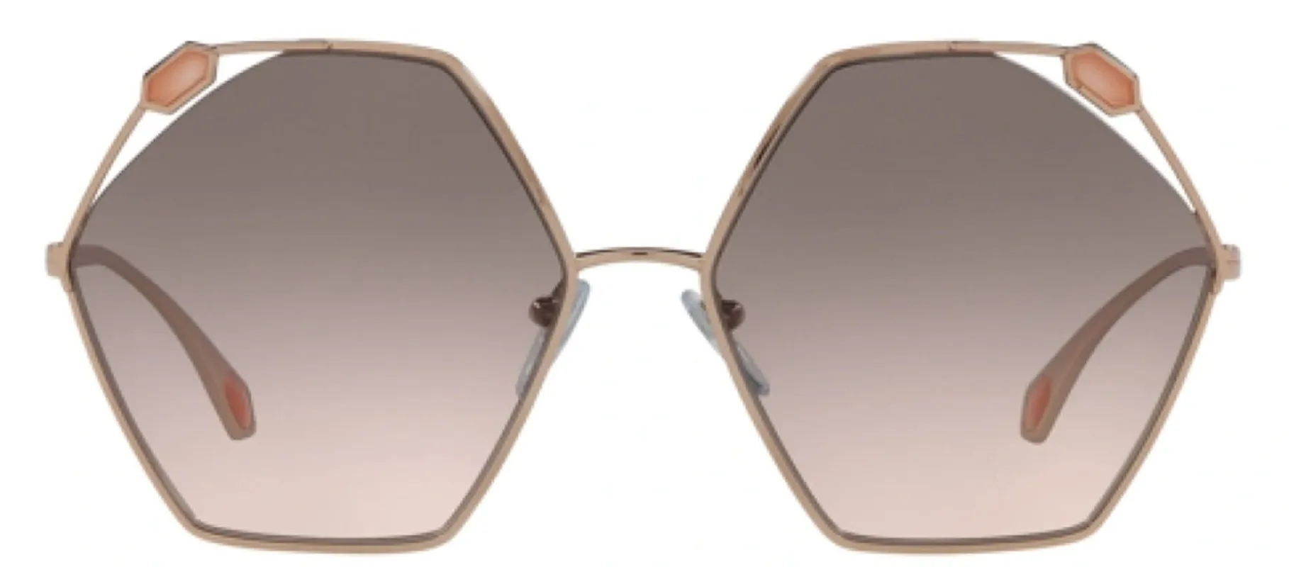 Bvlgari BV 6160 20143B Geometric Metal Rose Gold Sunglasses with Pink Gradient Lens sold by Gaffos