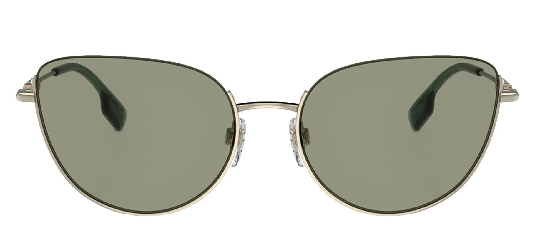 Burberry BE 3144 1109/2 Cat-Eye Metal Gold Sunglasses with Green Lens sold by Gaffos