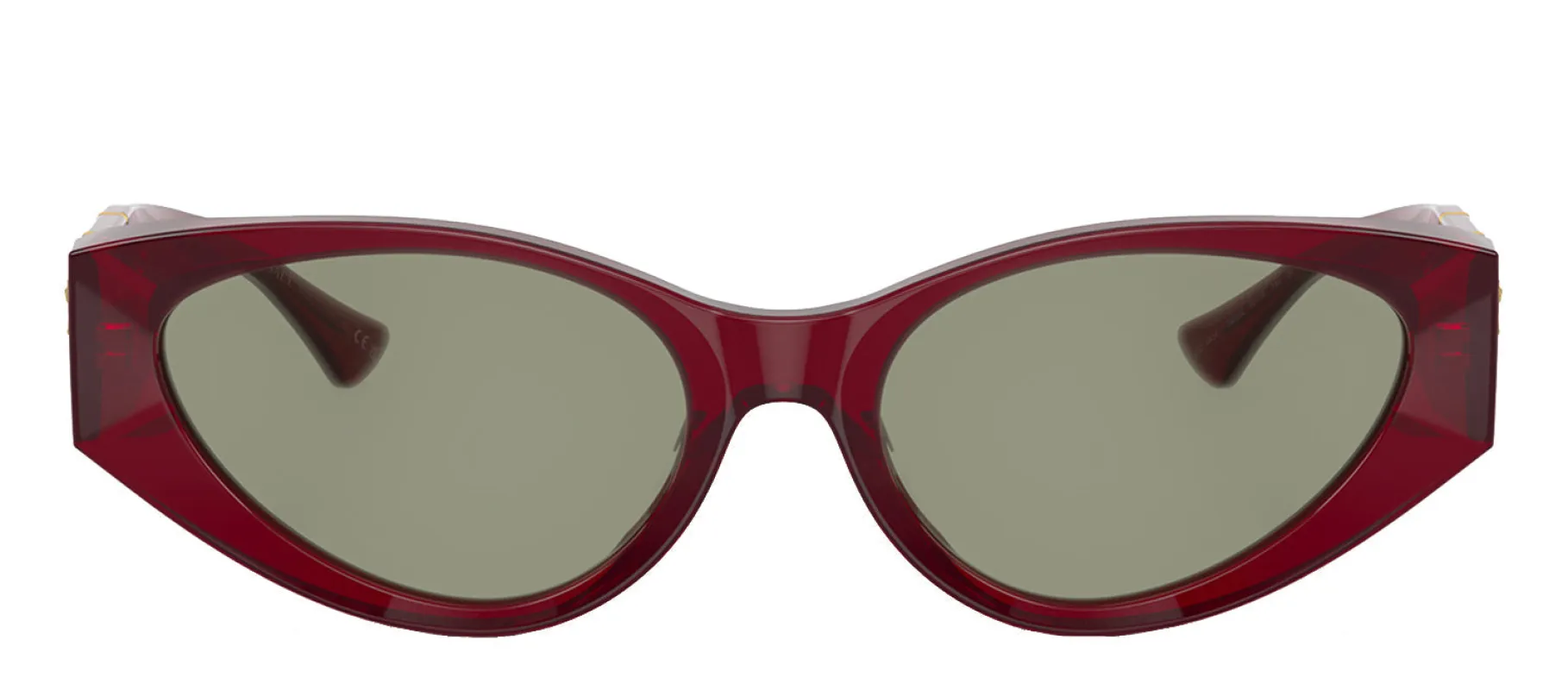Versace VE 4454 5430/2 Cat-Eye Acetate Bordeaux Sunglasses with Green Lens sold by Gaffos