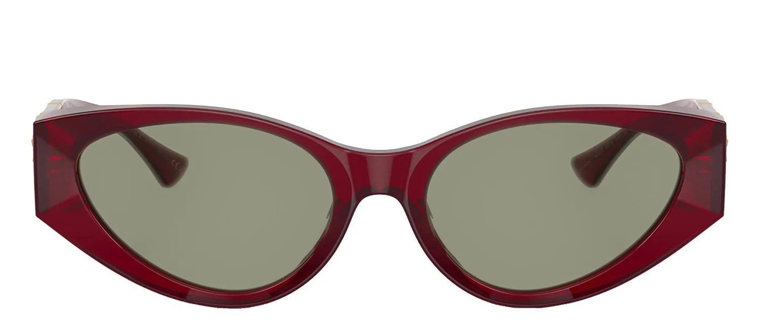 Versace VE 4454 5430/2 Cat-Eye Acetate Bordeaux Sunglasses with Green Lens sold by Gaffos