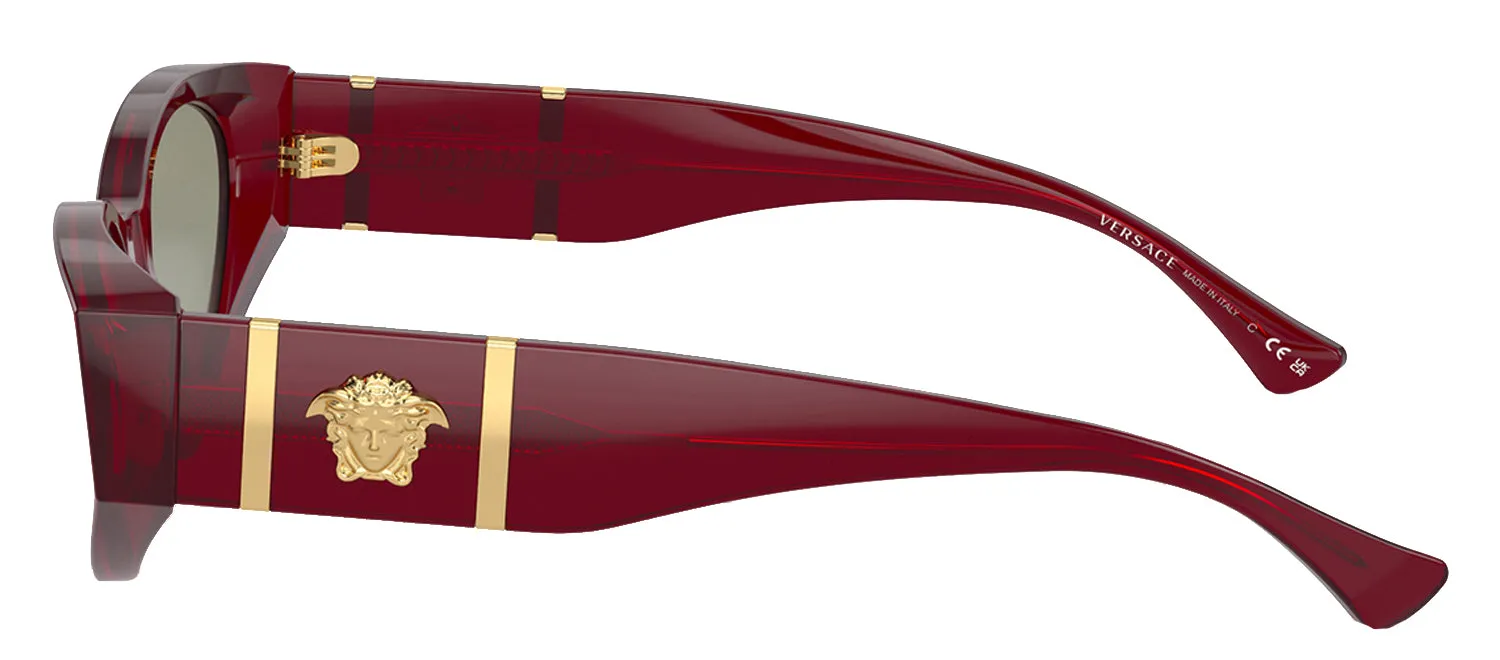 Versace VE 4454 5430/2 Cat-Eye Acetate Bordeaux Sunglasses with Green Lens sold by Gaffos product image thumbnail 3