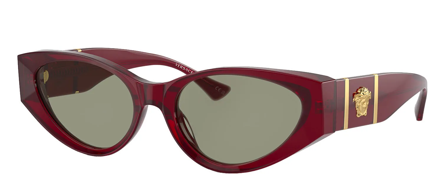 Versace VE 4454 5430/2 Cat-Eye Acetate Bordeaux Sunglasses with Green Lens sold by Gaffos product image thumbnail 2