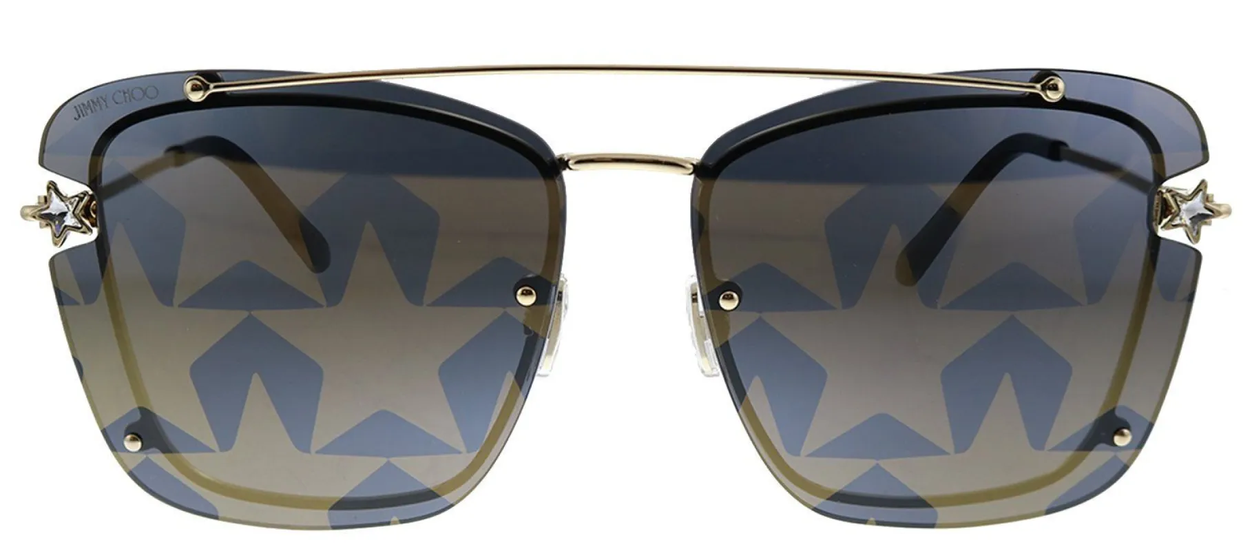 Jimmy Choo JC AMBRA/S J5G 7Y Rectangle Metal Gold Sunglasses with Gold Lens sold by Gaffos