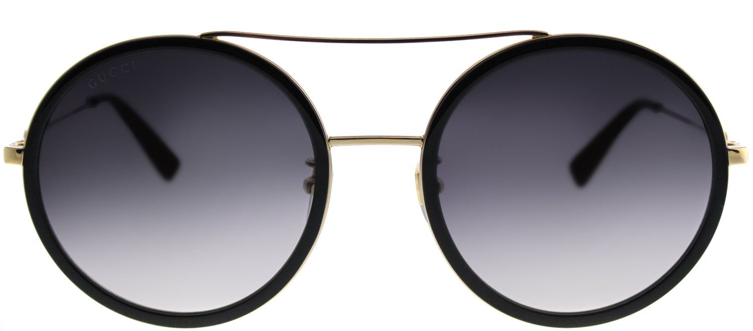 Gucci GG 0061S 001 Round Metal Black Sunglasses with Grey Gradient Lens sold by Gaffos