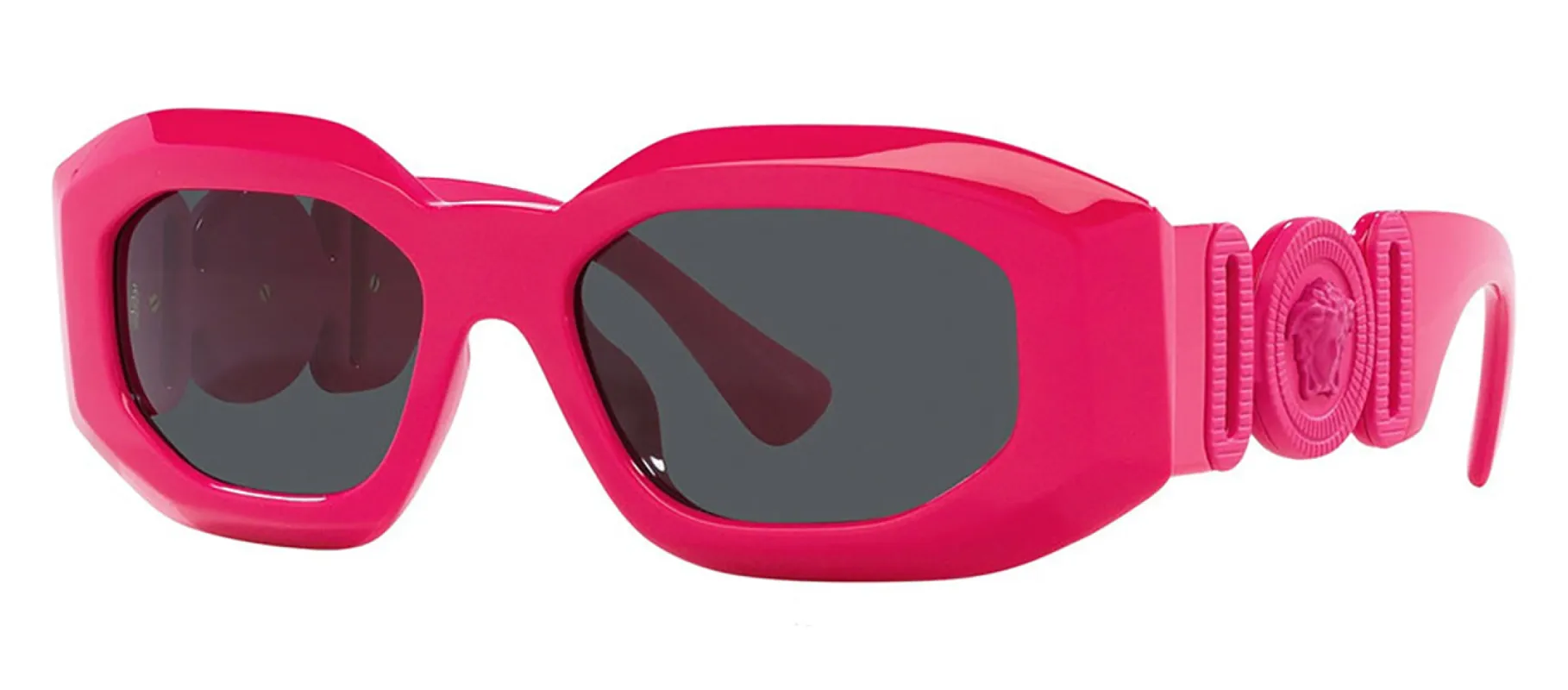 Versace VE 4425U 536787 Irregular Plastic Pink Sunglasses with Dark Grey Solid Color Lens sold by Gaffos
