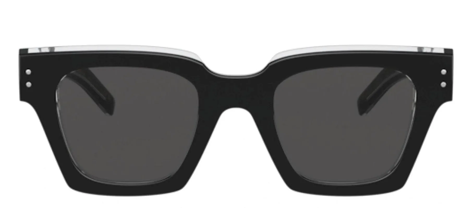 DOLCE & GABBANA DG 4413 675/R5 Square Black/Crystal Acetate Sunglasses with Grey Lens sold by Gaffos