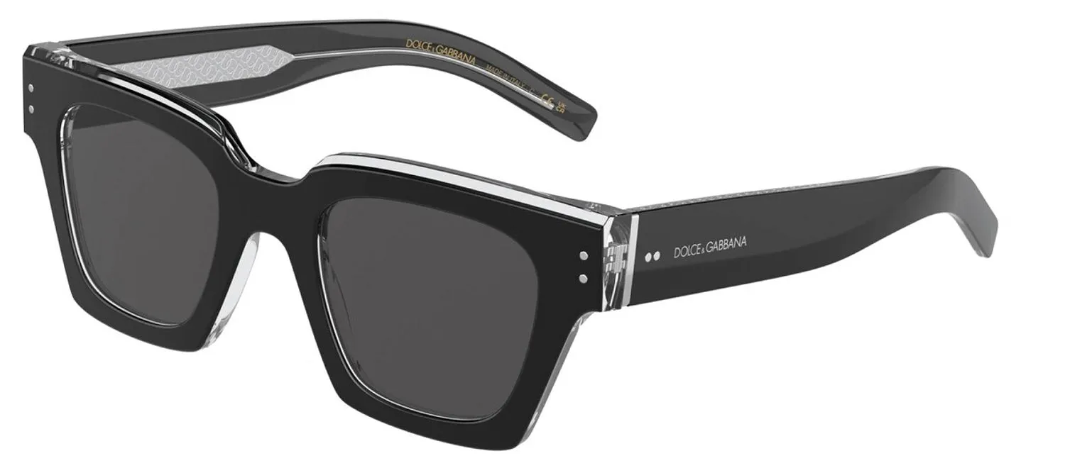 DOLCE & GABBANA DG 4413 675/R5 Square Black/Crystal Acetate Sunglasses with Grey Lens sold by Gaffos product image thumbnail 2
