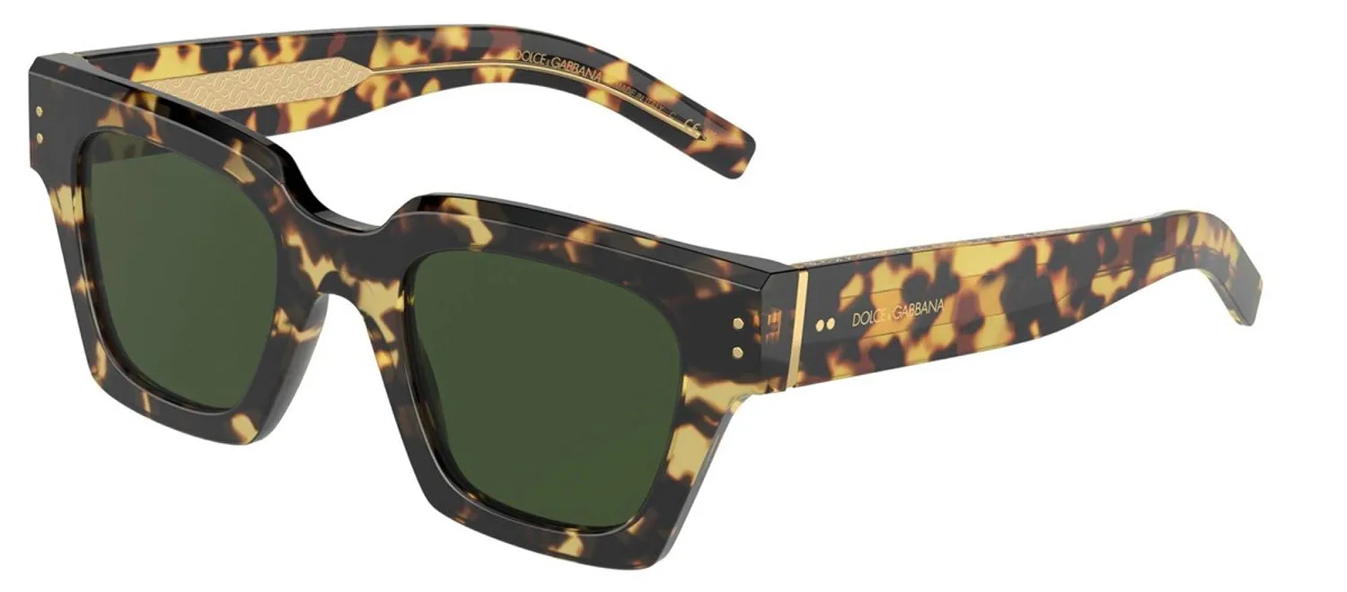 DOLCE & GABBANA DG 4413 337552 Square Yellow Havana/Crystal Acetate Sunglasses with Green Lens sold by Gaffos product image thumbnail 2