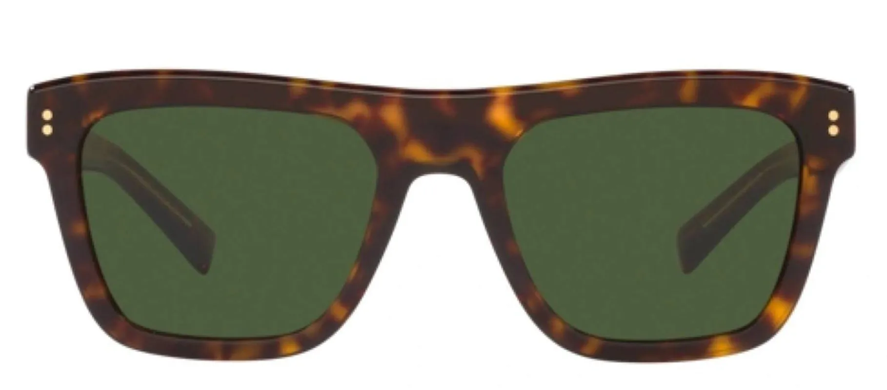 DOLCE & GABBANA DG 4420 502/71 Square Havana Acetate Sunglasses with Dark Green Lens sold by Gaffos
