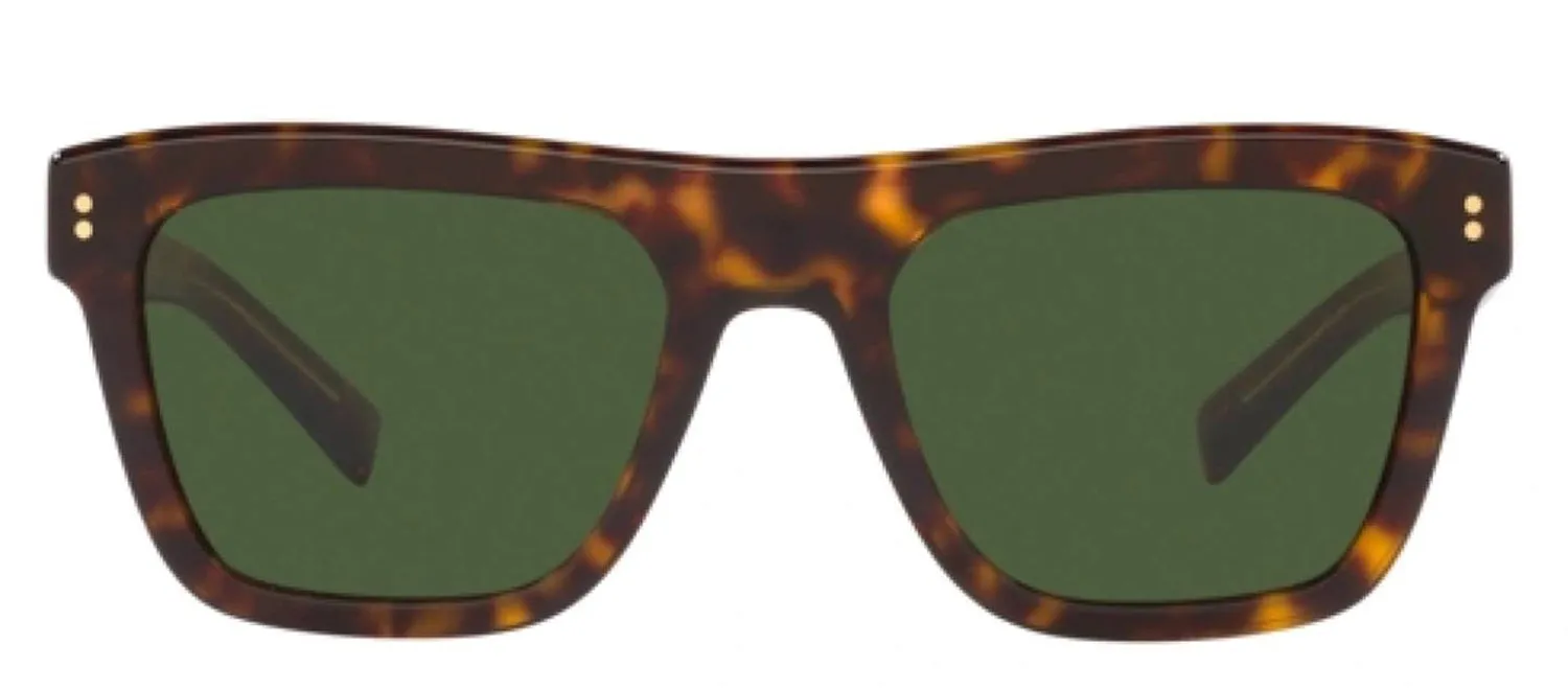 DOLCE & GABBANA DG 4420 502/71 Square Havana Acetate Sunglasses with Dark Green Lens sold by Gaffos