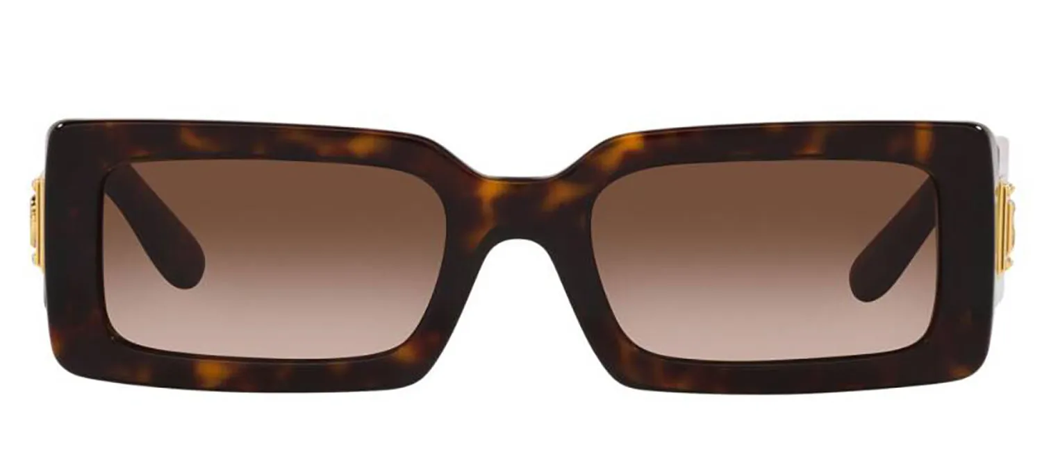 DOLCE & GABBANA DG 4416 502/13 Rectangle Havana Acetate Sunglasses with Gradient Brown Lens sold by Gaffos