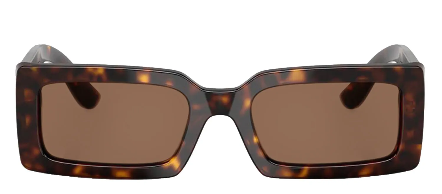 DOLCE & GABBANA DG 4416 193573 Rectangle Havana Acetate Sunglasses with Dark Brown Lens sold by Gaffos