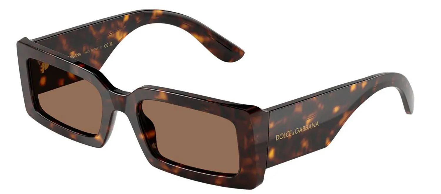 DOLCE & GABBANA DG 4416 193573 Rectangle Havana Acetate Sunglasses with Dark Brown Lens sold by Gaffos product image thumbnail 2