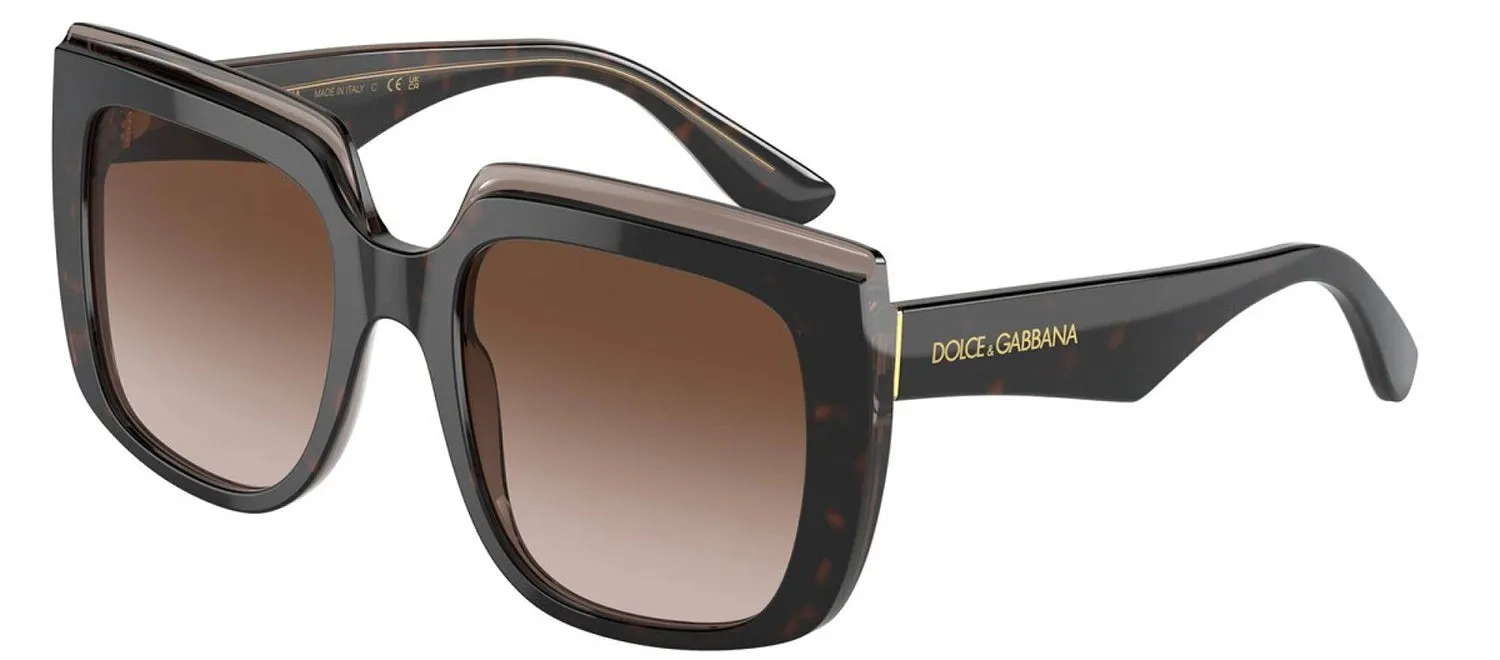 DOLCE & GABBANA DG 4414 502/13 Square Havana On Transparent Brown Acetate Sunglasses with Gradient Brown Lens sold by Gaffos product image thumbnail 2
